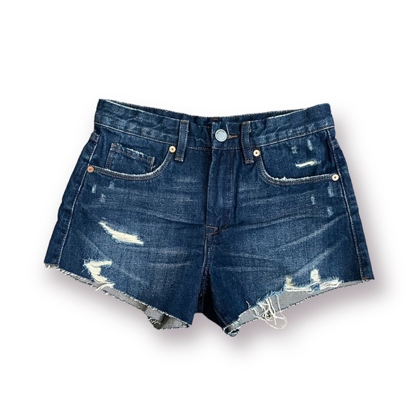 Blank NYC High Rise Dark Was Denim Shorts - Picture 4 of 8
